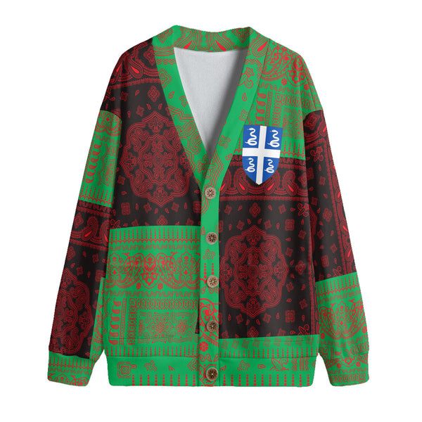 Martinique Fleece Cardigan Flag And Paisley Basic Style 1