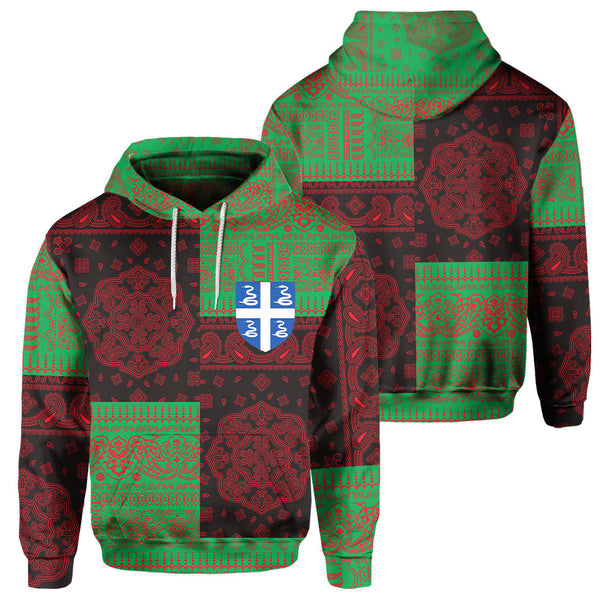 Martinique Hoodie Flag And Paisley Basic Style 1