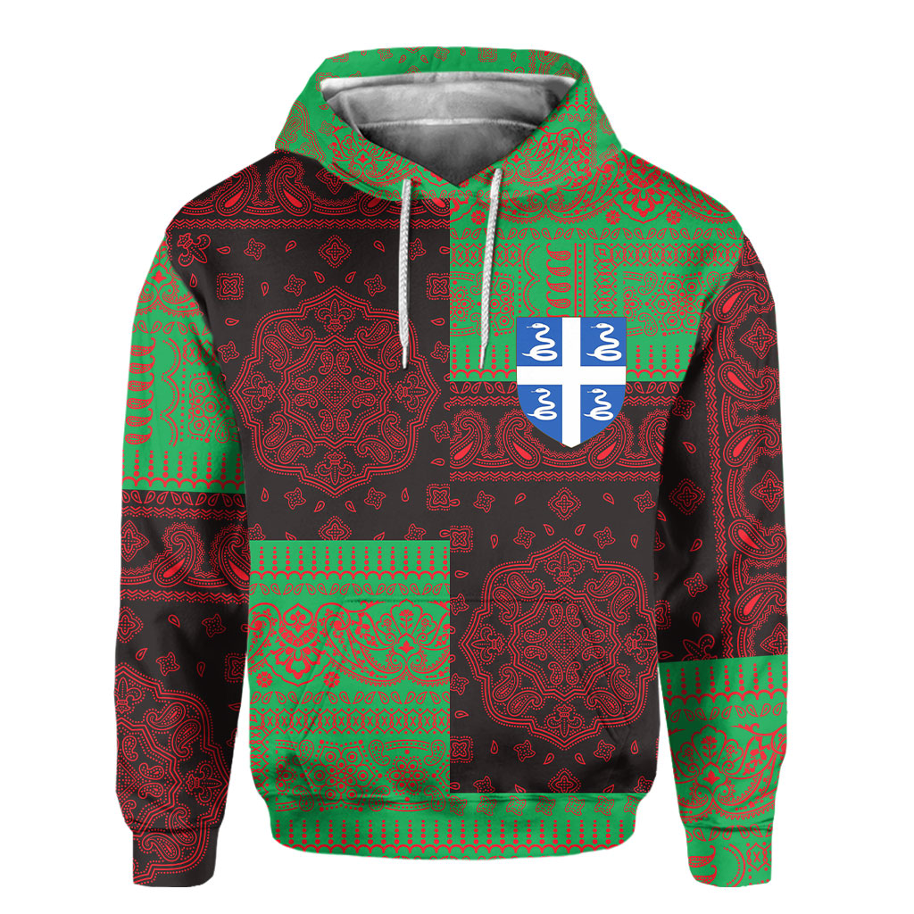 Martinique Hoodie Flag And Paisley Basic Style 2