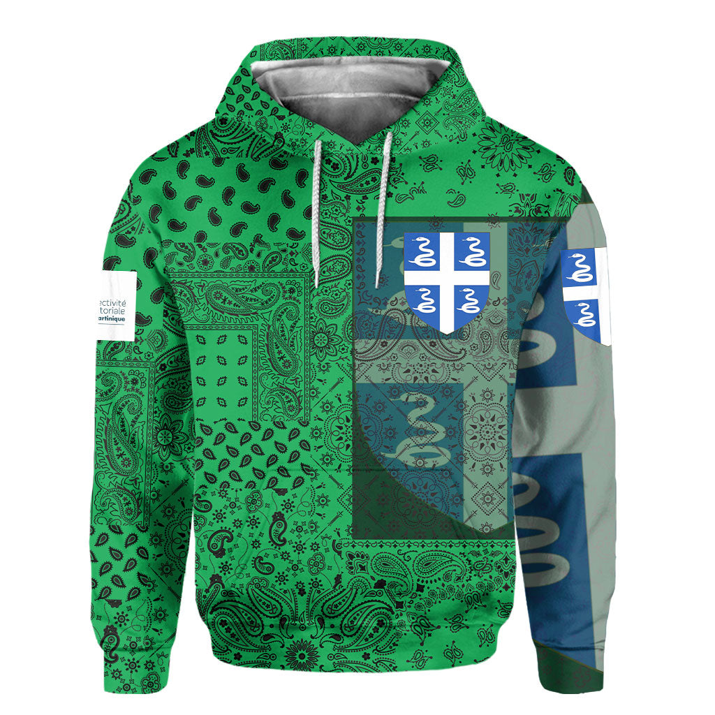 Martinique Hoodie Paisley Flag And Skull Style 2