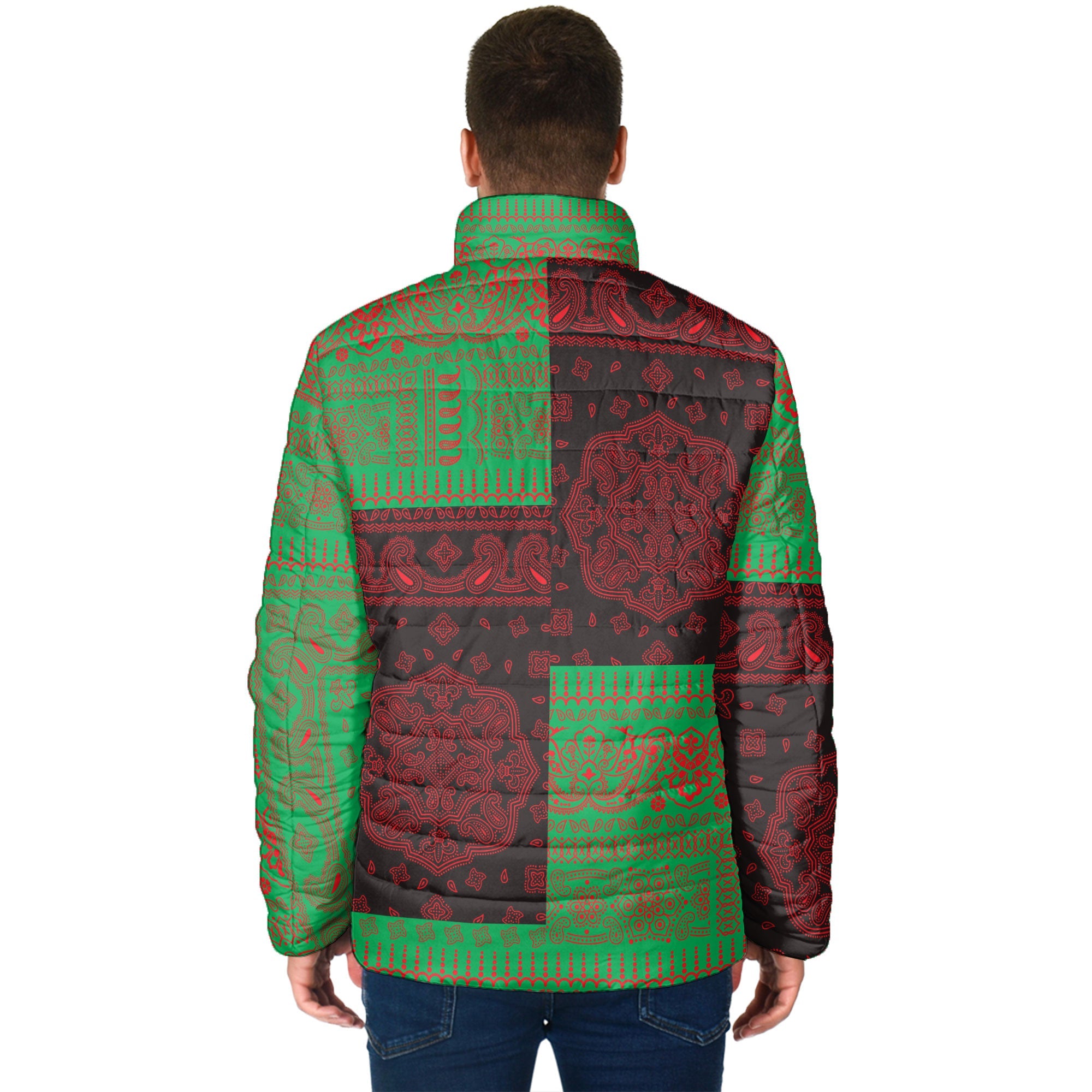 Martinique Men Padded Jacket Flag And Paisley Basic Style 2