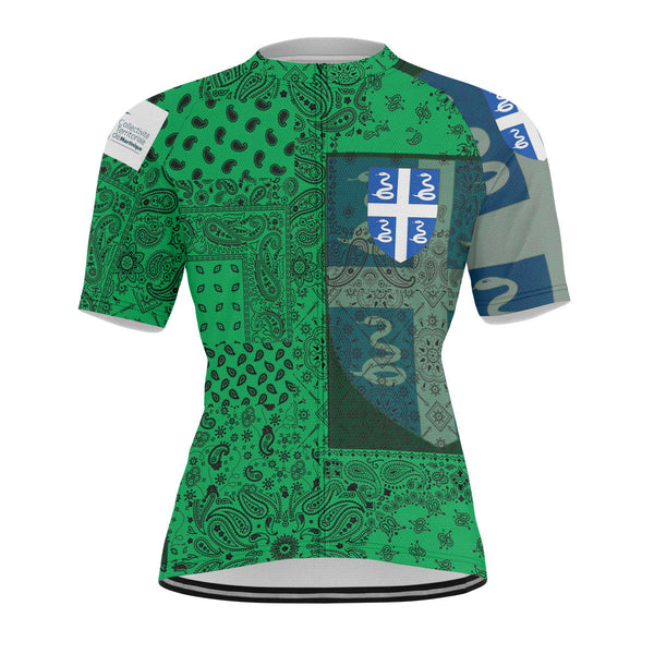 Martinique Men Cycling Jersey Paisley Flag And Skull Style 1