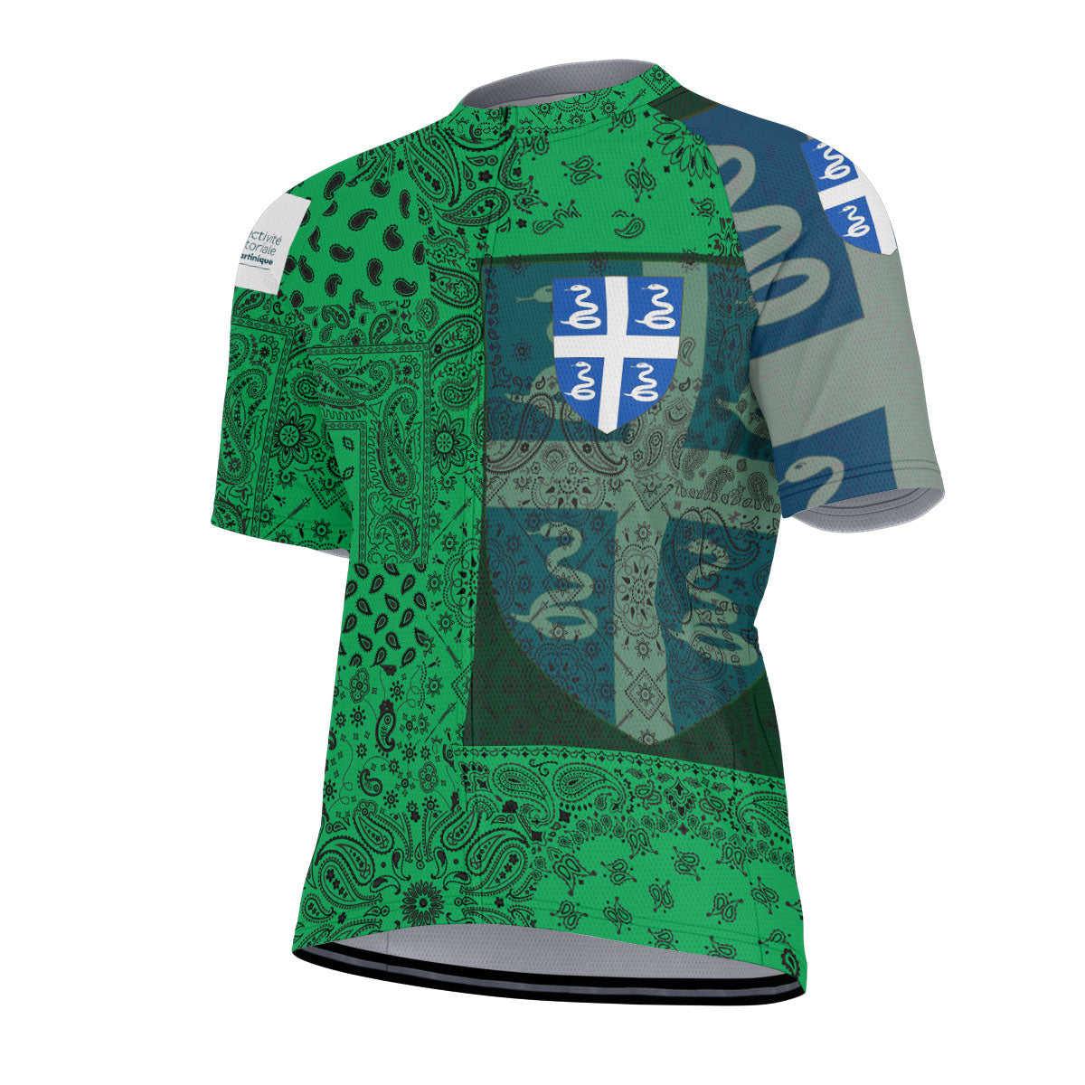 Martinique Men Cycling Jersey Paisley Flag And Skull Style 2