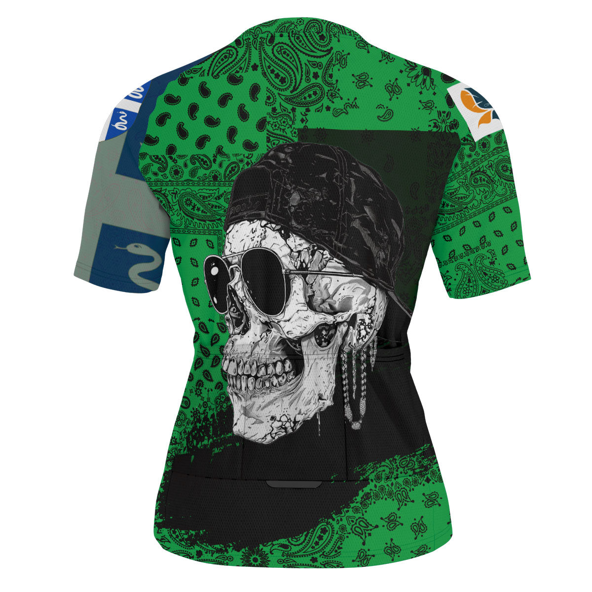 Martinique Men Cycling Jersey Paisley Flag And Skull Style 3