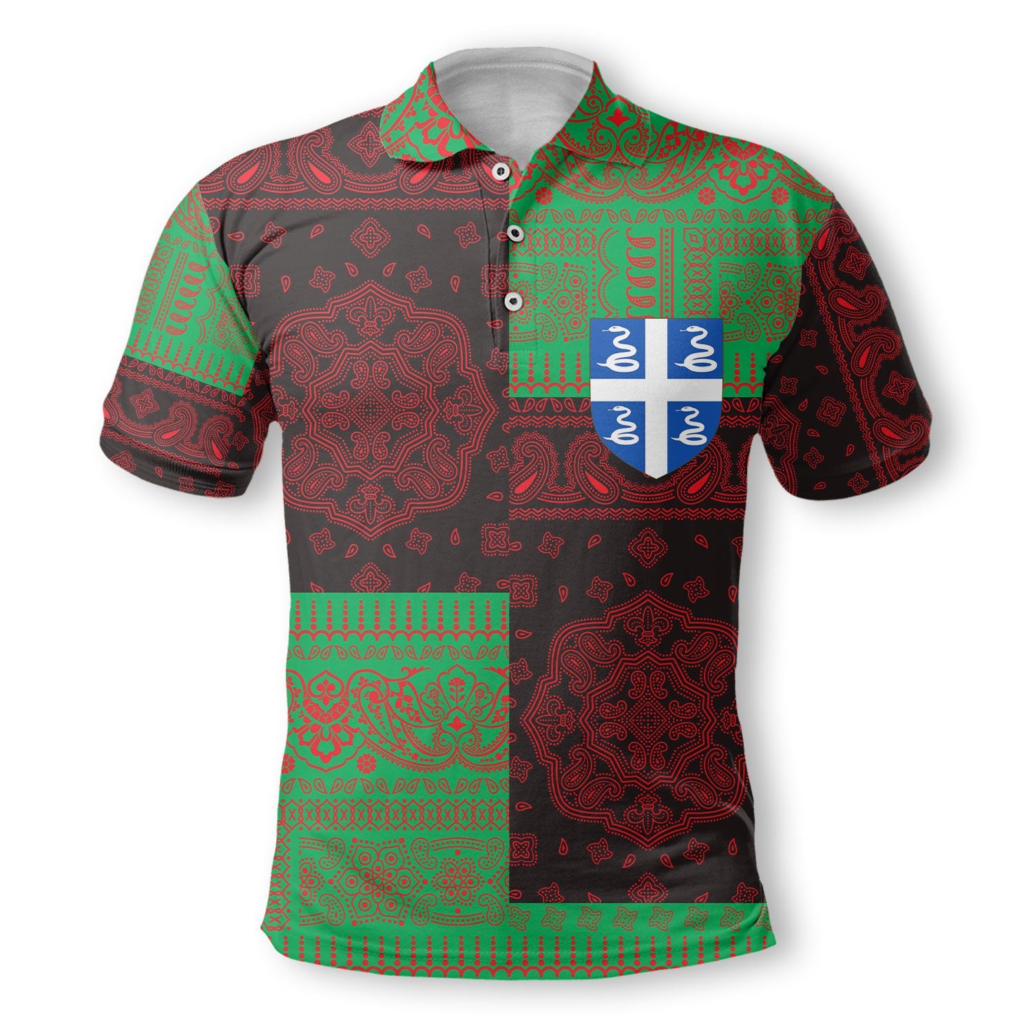 Martinique Polo Shirt Flag And Paisley Basic Style 2