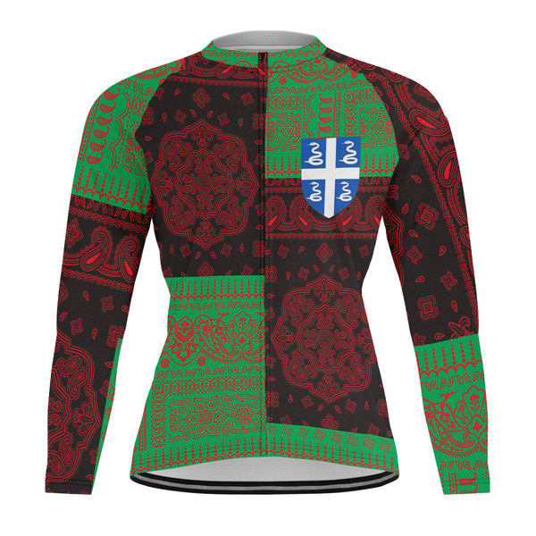 Martinique Raglan Men Cycling Jersey Long Sleeve Flag And Paisley Basic Style 1