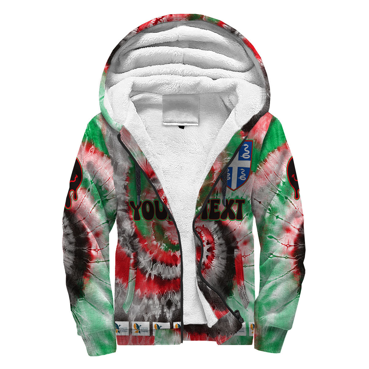 Martinique Sherpa Hoodie Custom Tie Dye Style 3