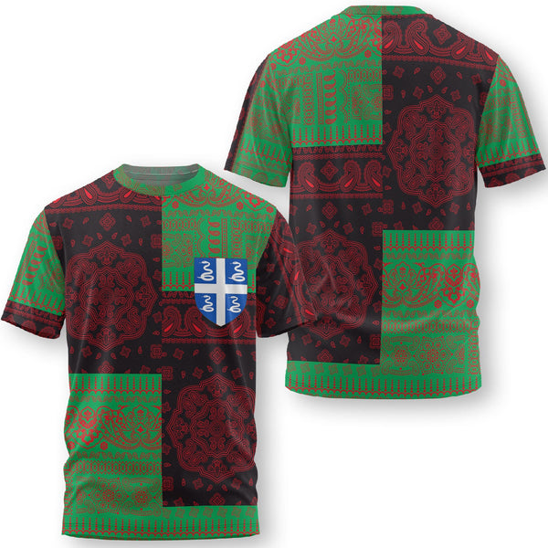 Martinique T Shirt Flag And Paisley Basic Style 1