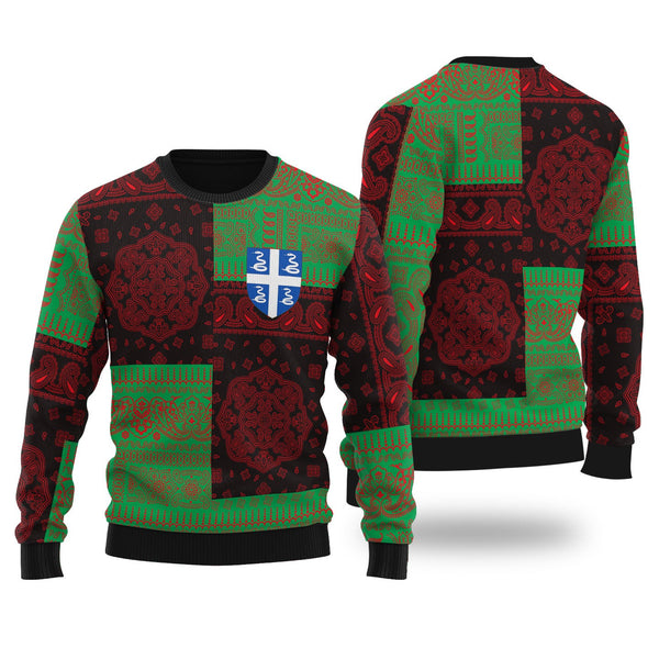 Martinique Ugly Sweater Flag And Paisley Basic Style 1