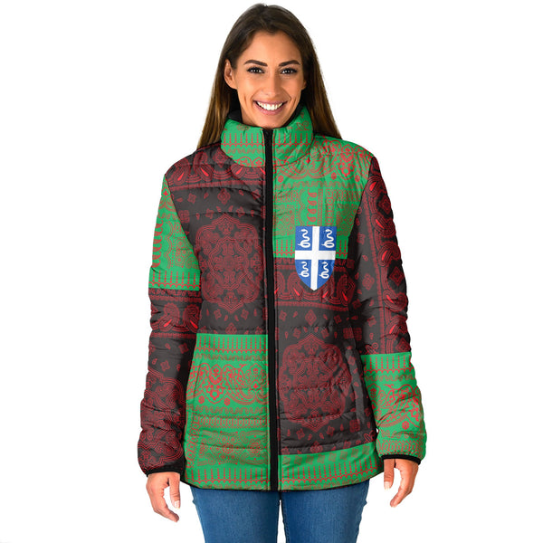 Martinique Women Padded Jacket Flag And Paisley Basic Style 1