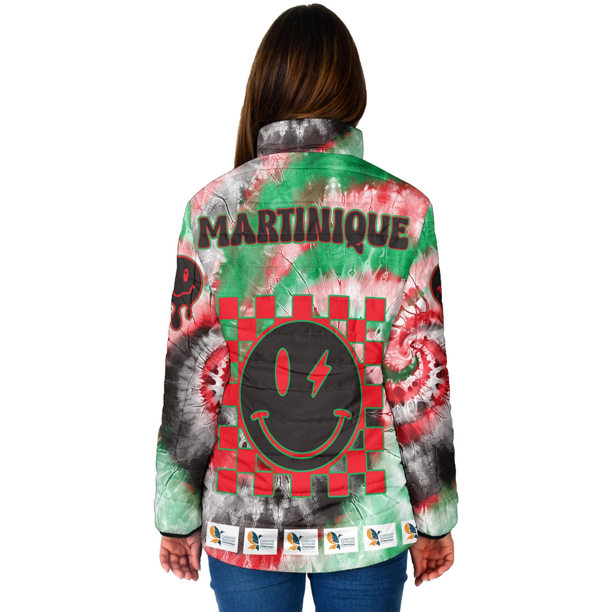 Martinique Women Padded Jacket Custom Tie Dye Style 2