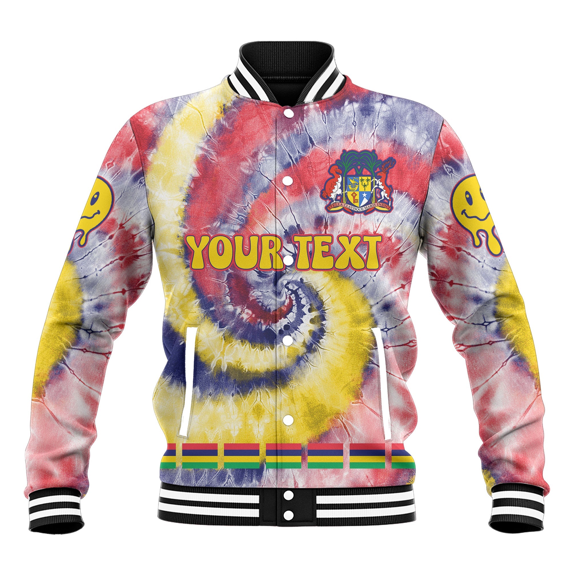 Mauritius Baseball Jacket Custom Tie Dye Style 2