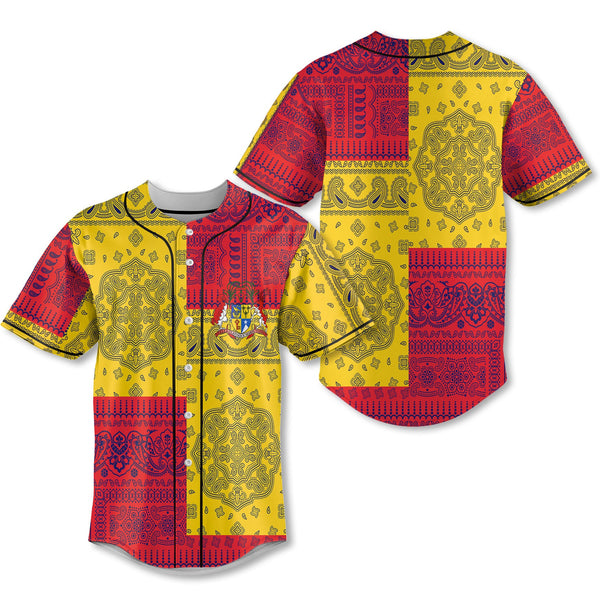 Mauritius Baseball Jersey Flag And Paisley Basic Style 1