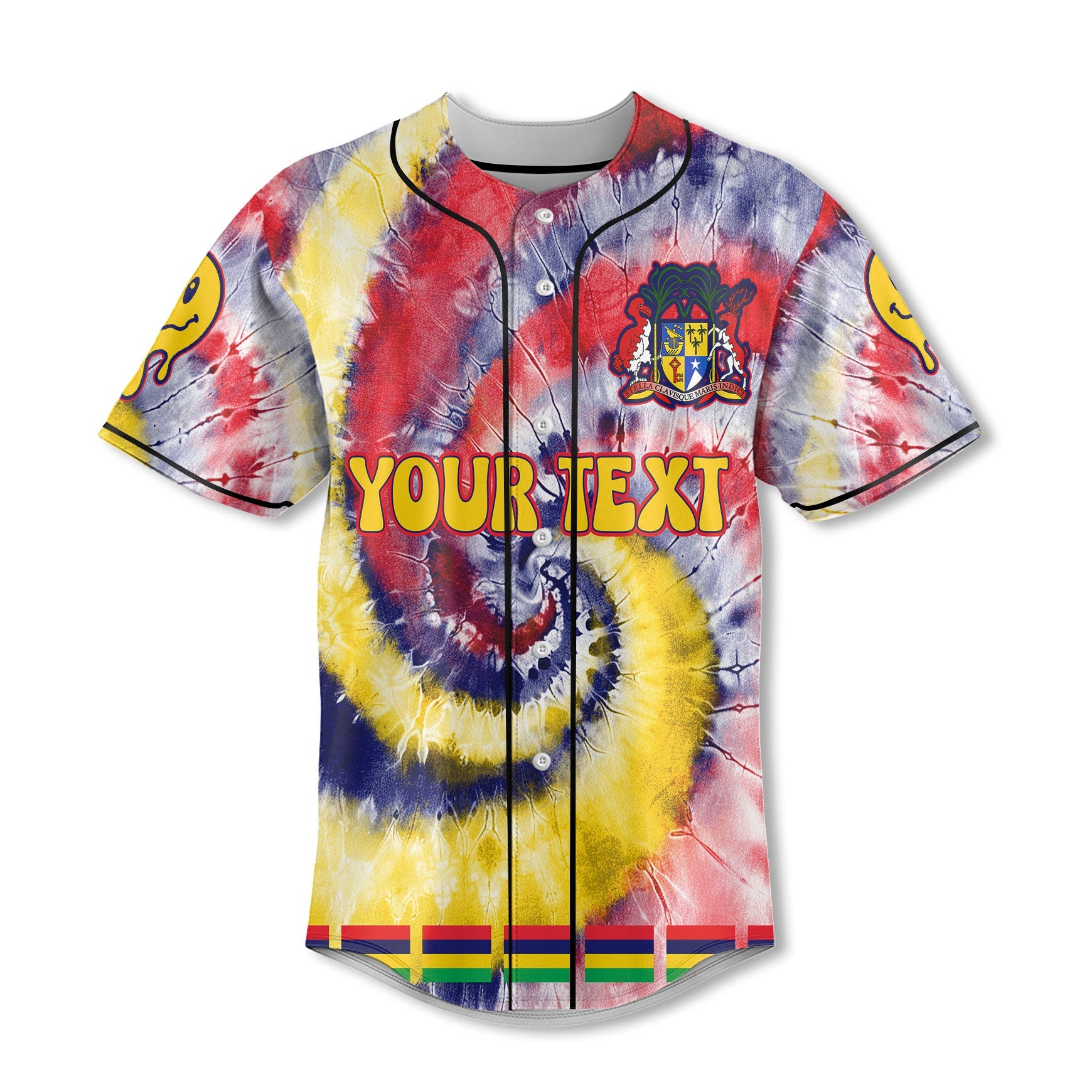 Mauritius Baseball Jersey Custom Tie Dye Style 2