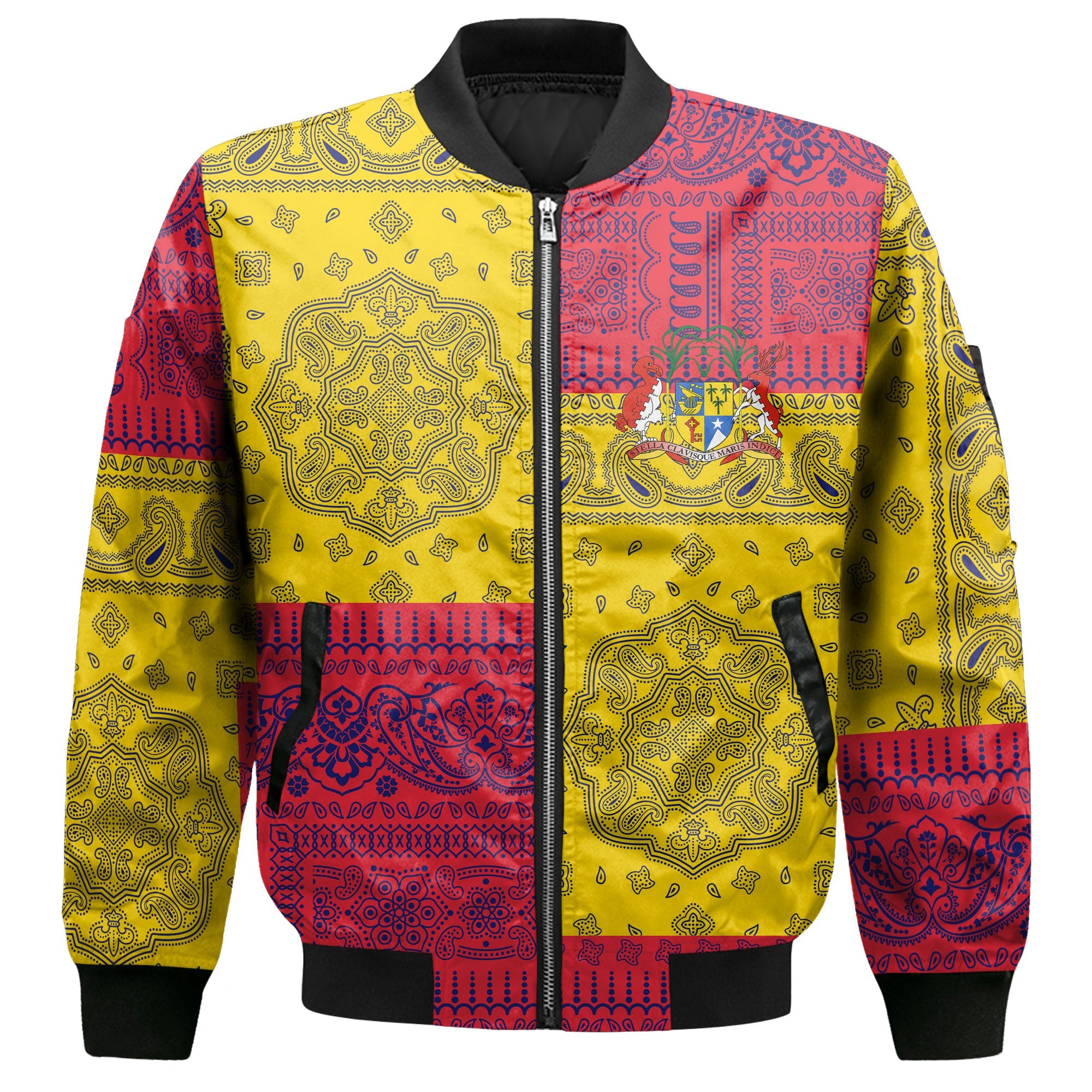 Mauritius Bomber Jacket Flag And Paisley Basic Style 2