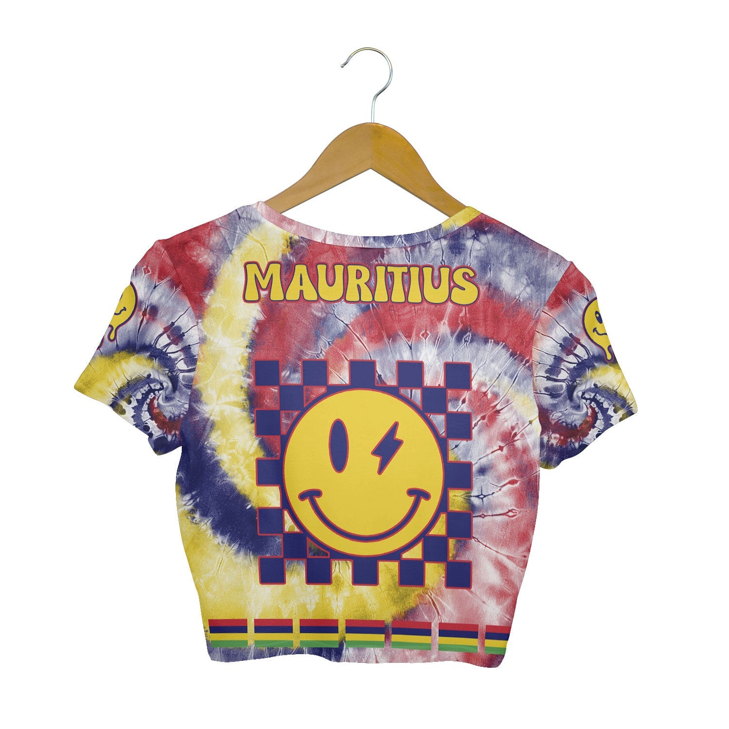 Mauritius Croptop T Shirt Custom Tie Dye Style 2