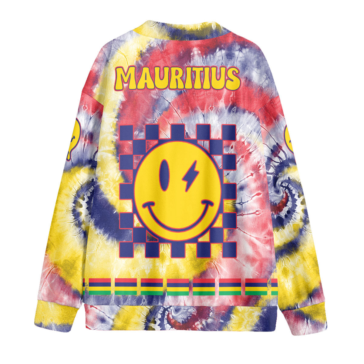 Mauritius Fleece Cardigan Custom Tie Dye Style 2