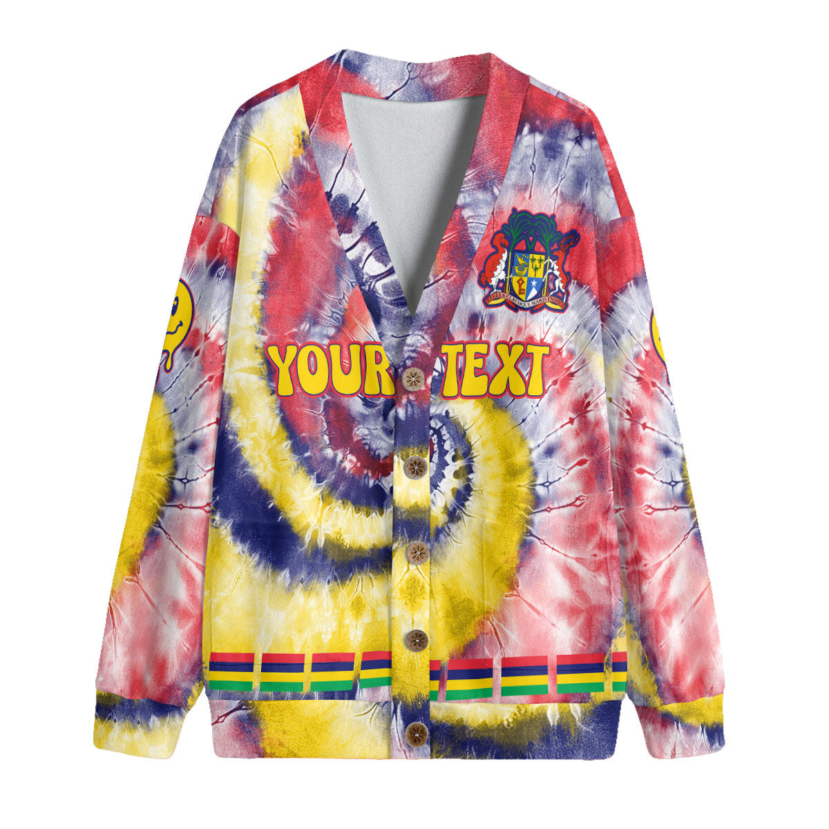 Mauritius Fleece Cardigan Custom Tie Dye Style 4