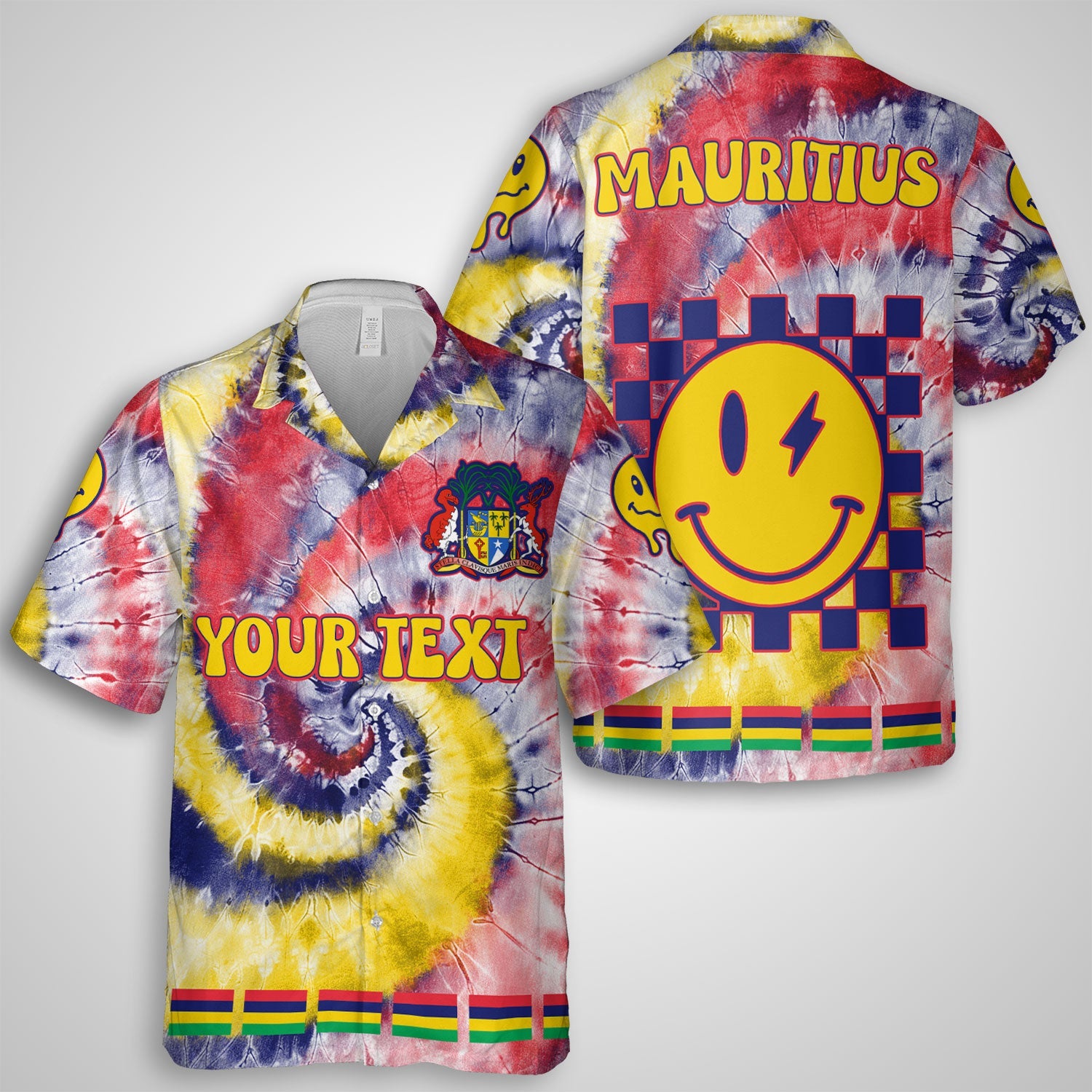 Mauritius Hawaiian Shirt Custom Tie Dye Style 1