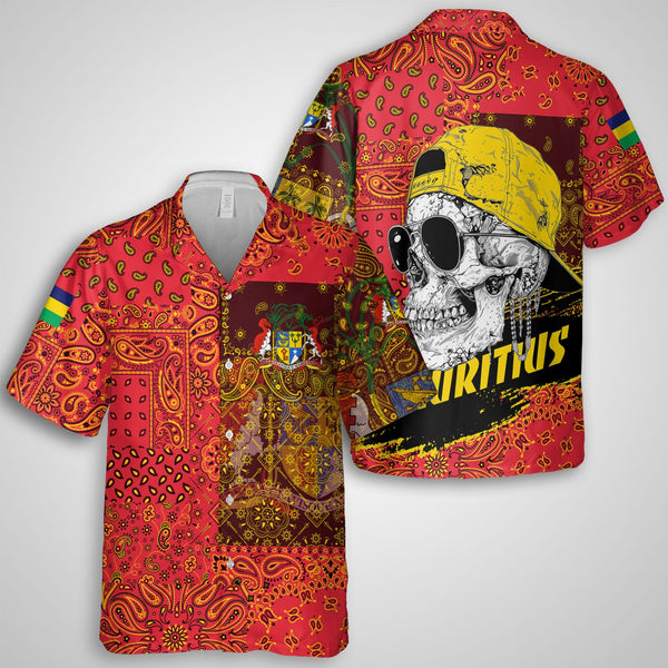 Mauritius Hawaiian Shirt Paisley Flag And Skull Style 1