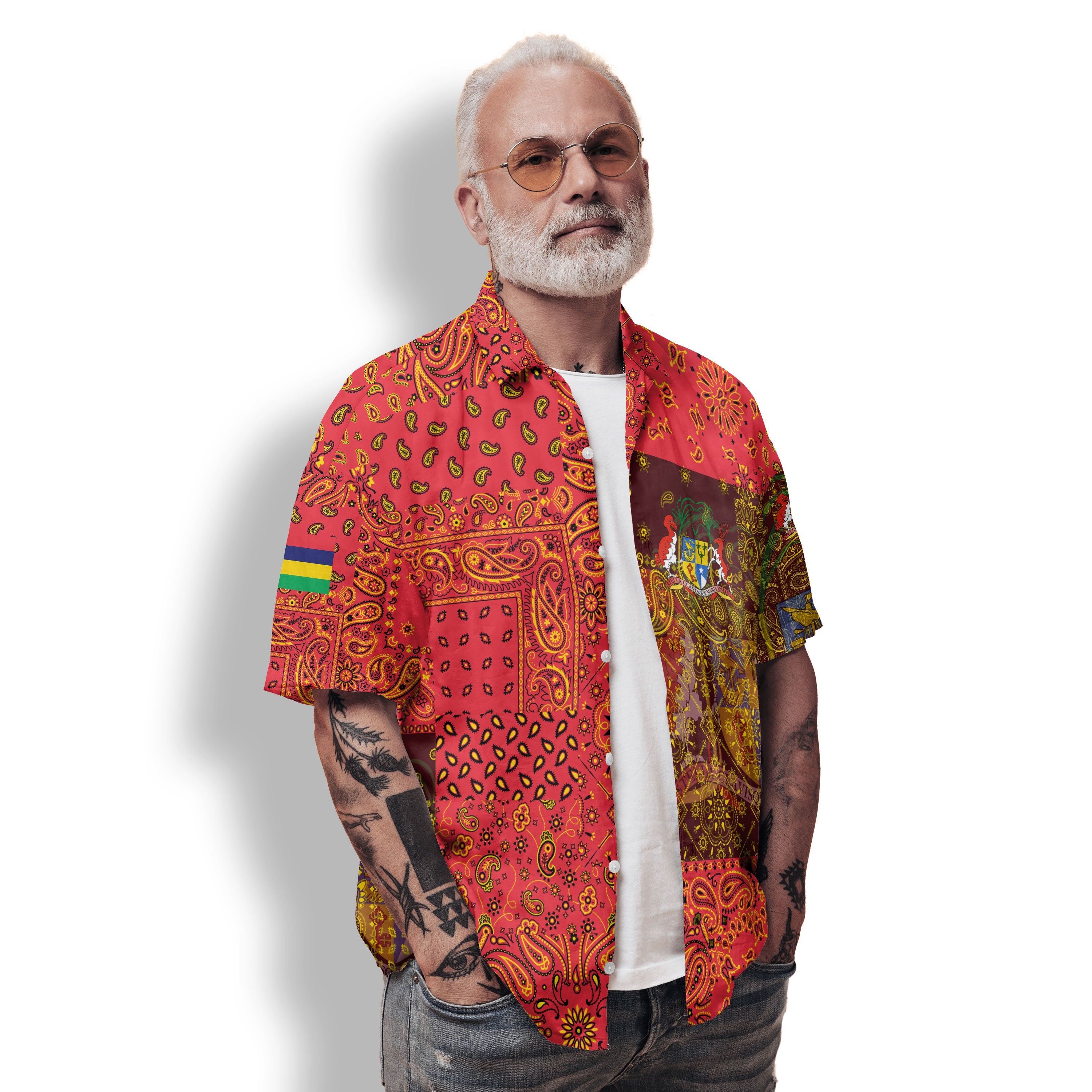 Mauritius Hawaiian Shirt Paisley Flag And Skull Style 2