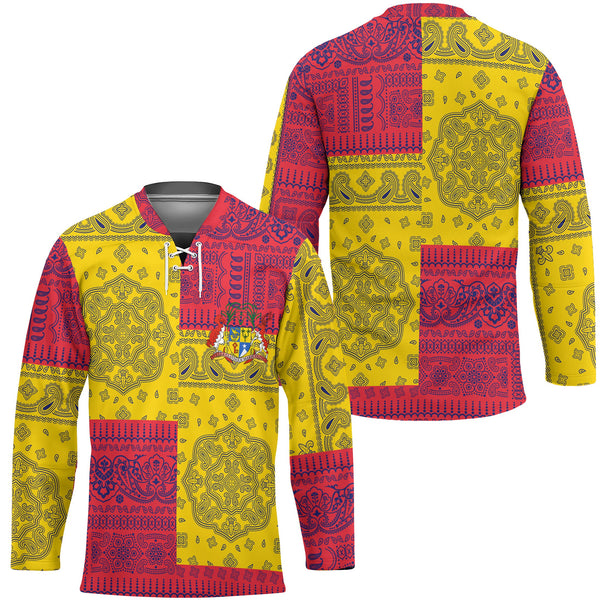 Mauritius Hockey Jersey Flag And Paisley Basic Style 1