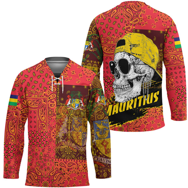 Mauritius Hockey Jersey Paisley Flag And Skull Style 1