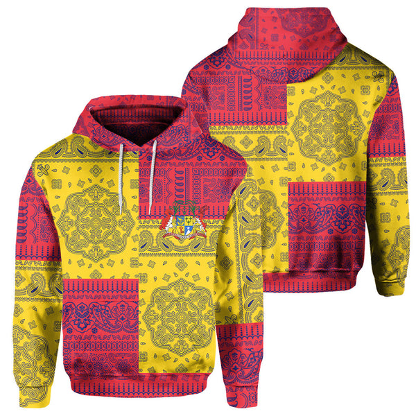 Mauritius Hoodie Flag And Paisley Basic Style 1