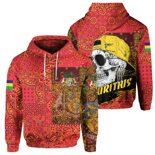 Mauritius Hoodie Paisley Flag And Skull Style 1