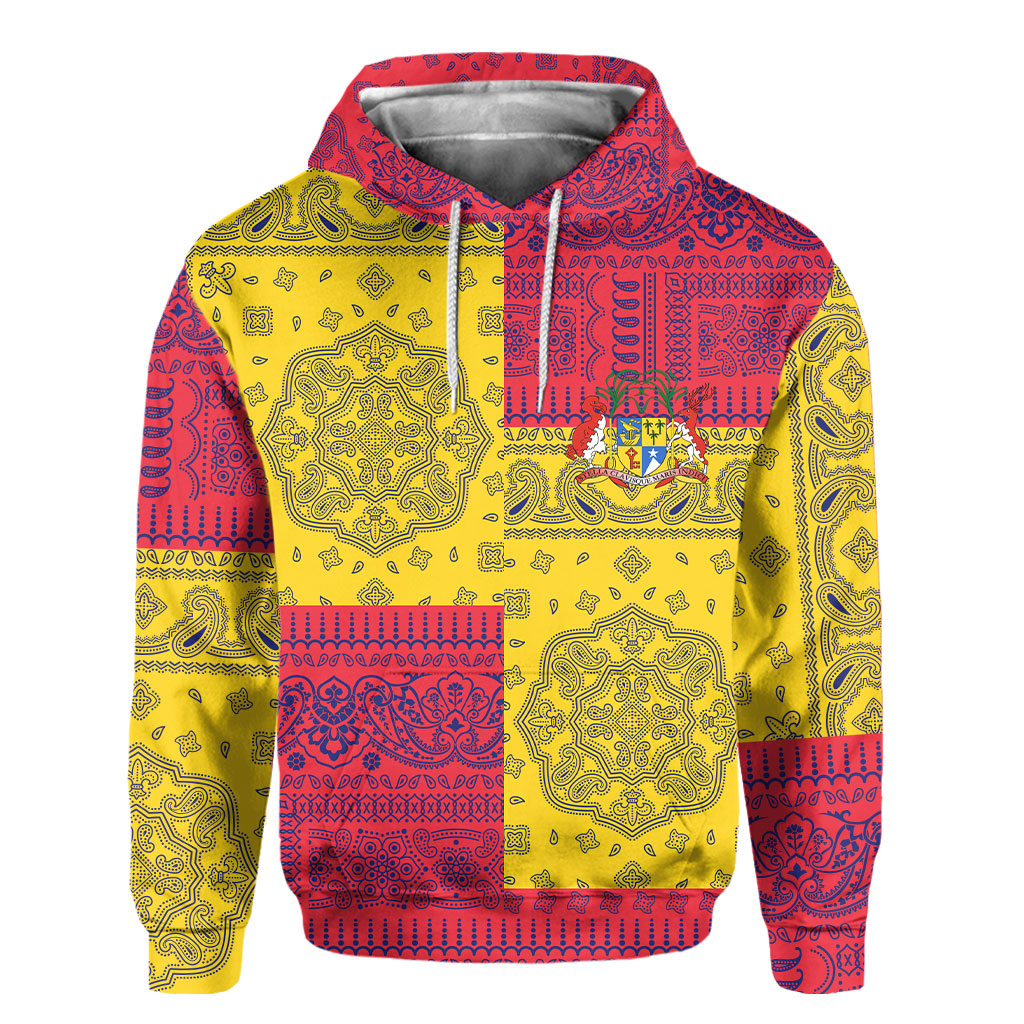 Mauritius Hoodie Flag And Paisley Basic Style 2