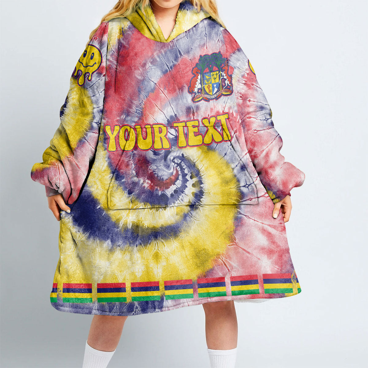 Mauritius Hoodie Blanket Custom Tie Dye Style 2