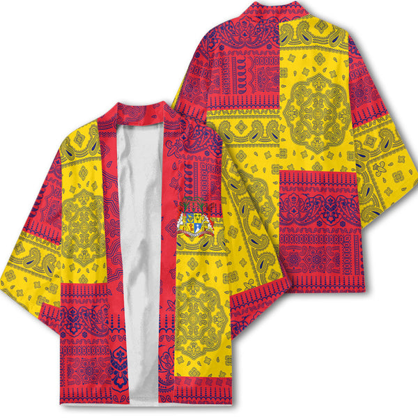 Mauritius Kimono Flag And Paisley Basic Style 1