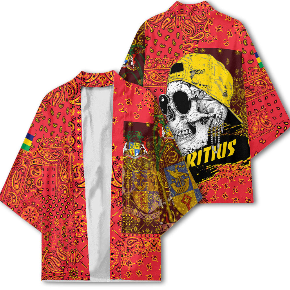 Mauritius Kimono Paisley Flag And Skull Style 2