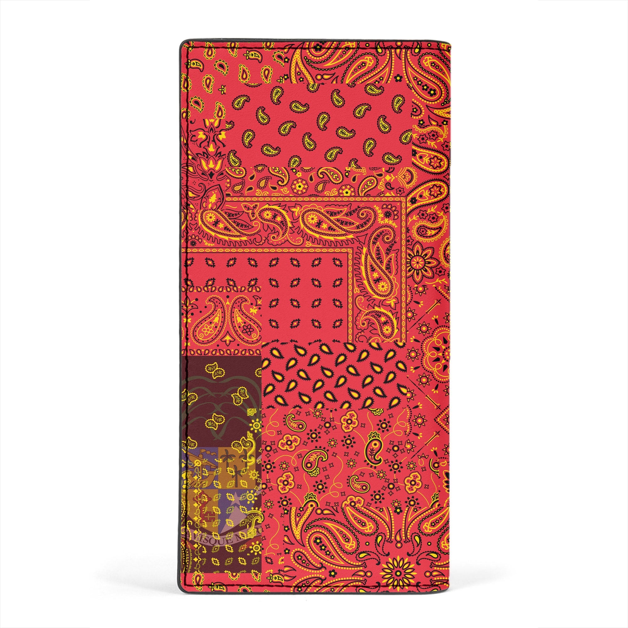 Mauritius Leather Wallet Paisley Flag And Skull Style 2