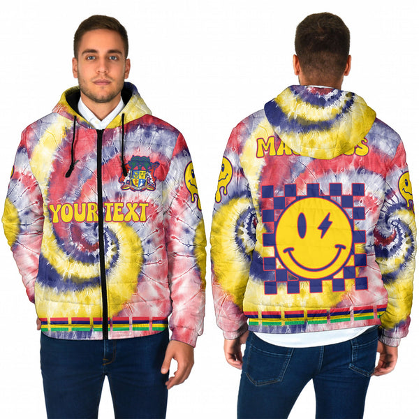 Mauritius Men Hooded Padded Jacket Custom Tie Dye Style 1