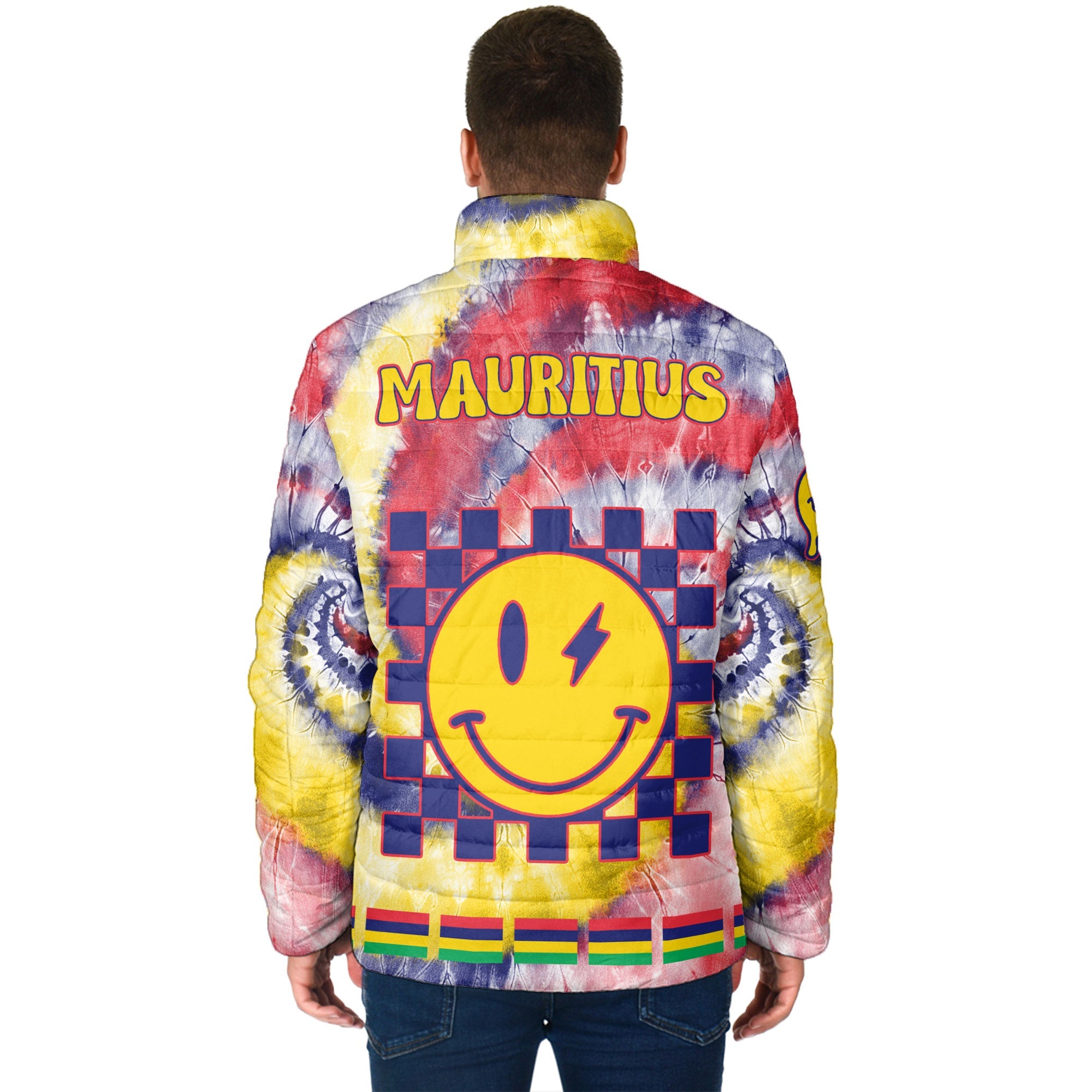 Mauritius Men Padded Jacket Custom Tie Dye Style 2