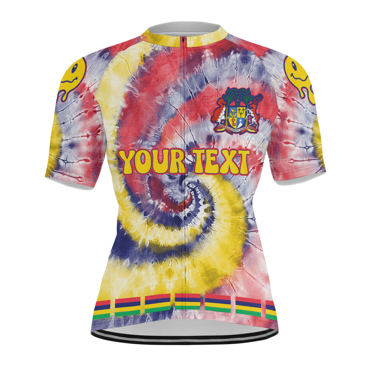 Mauritius Men Cycling Jersey Custom Tie Dye Style 1