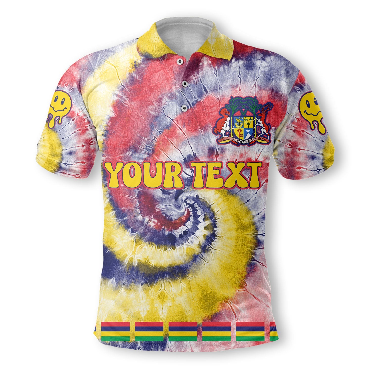 Mauritius Polo Shirt Custom Tie Dye Style 2