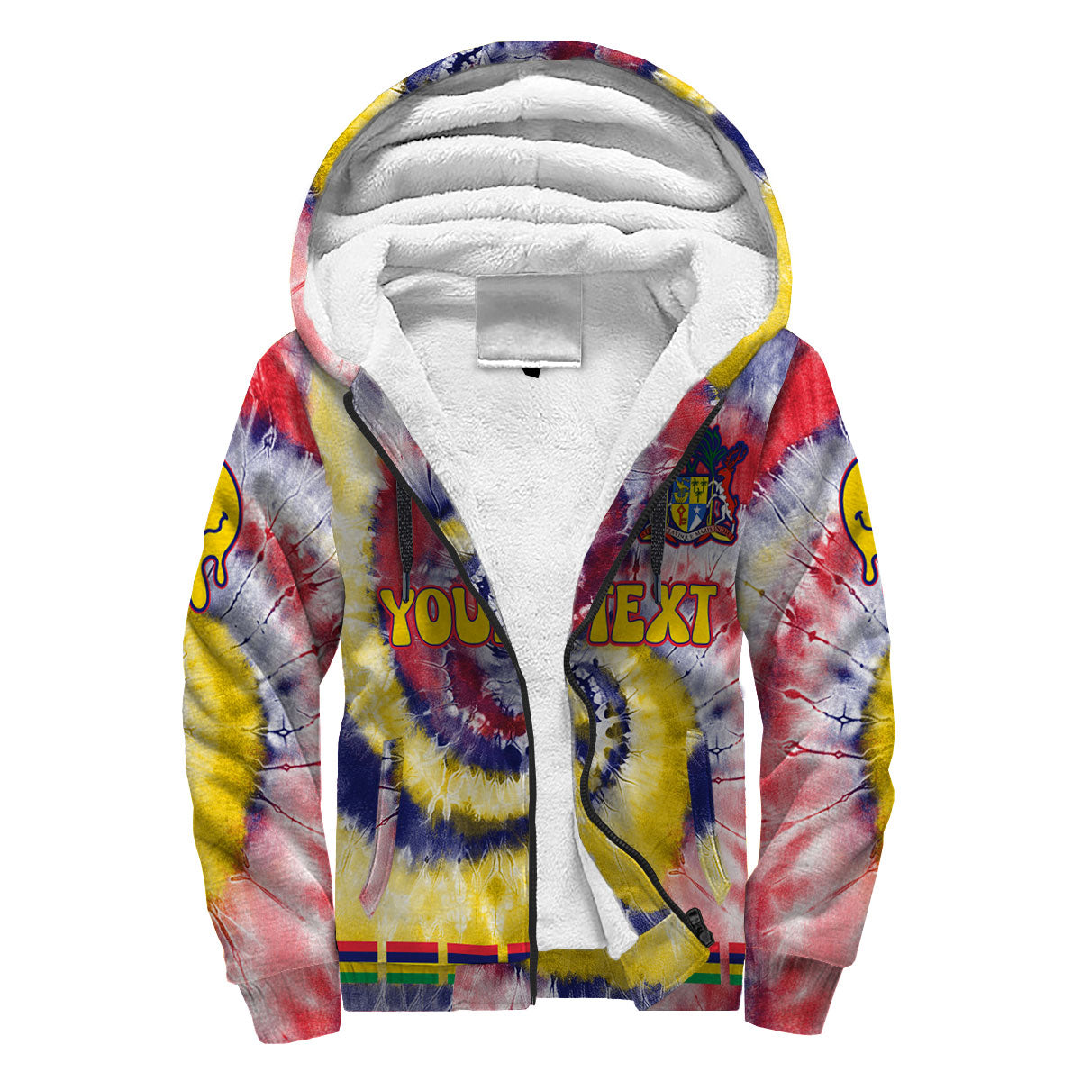 Mauritius Sherpa Hoodie Custom Tie Dye Style 3