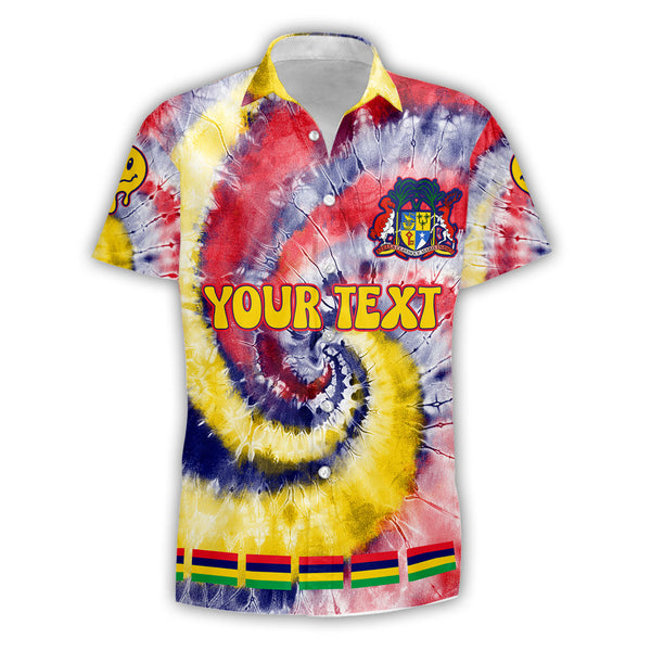 Mauritius Short Sleeve Shirt Custom Tie Dye Style 1