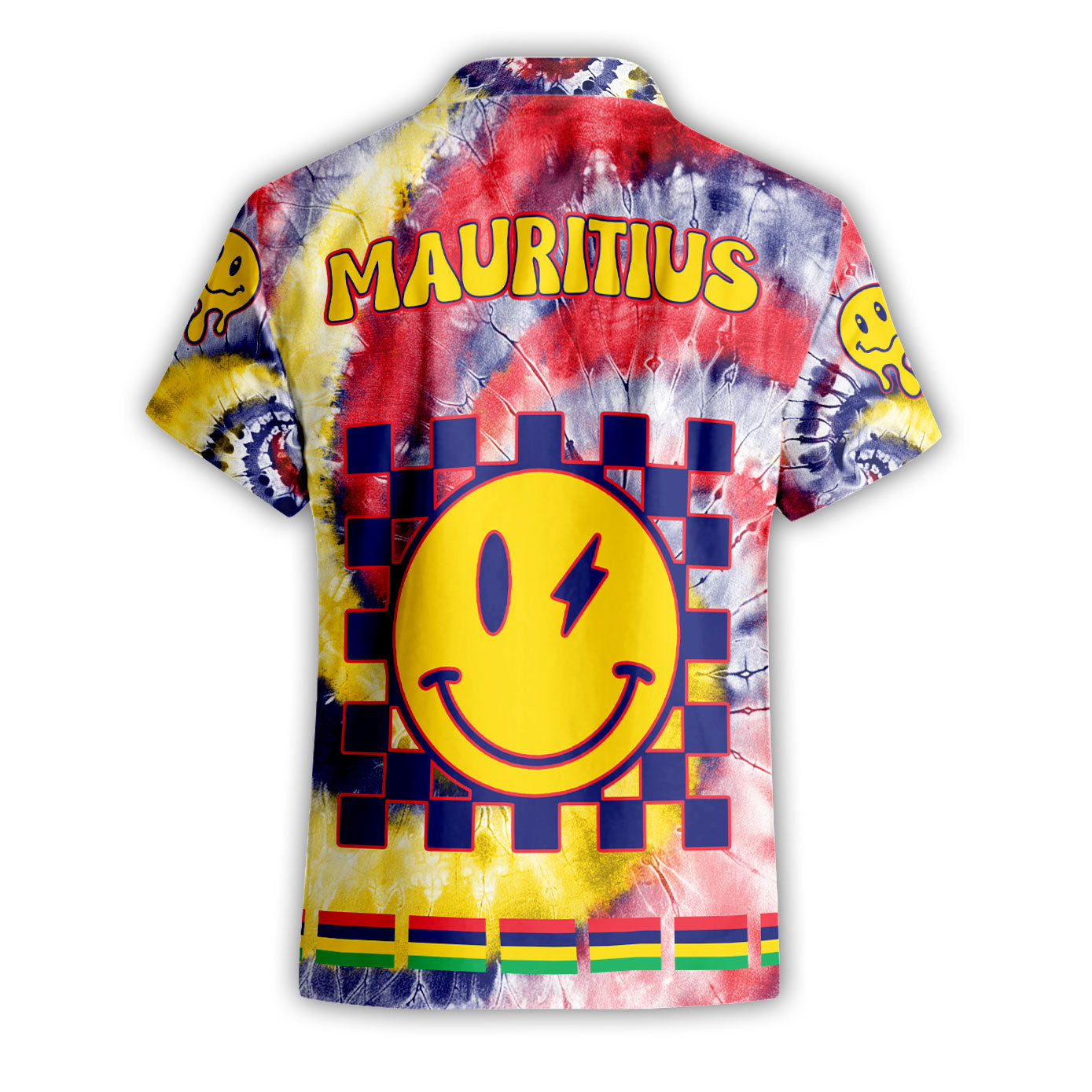 Mauritius Short Sleeve Shirt Custom Tie Dye Style 2