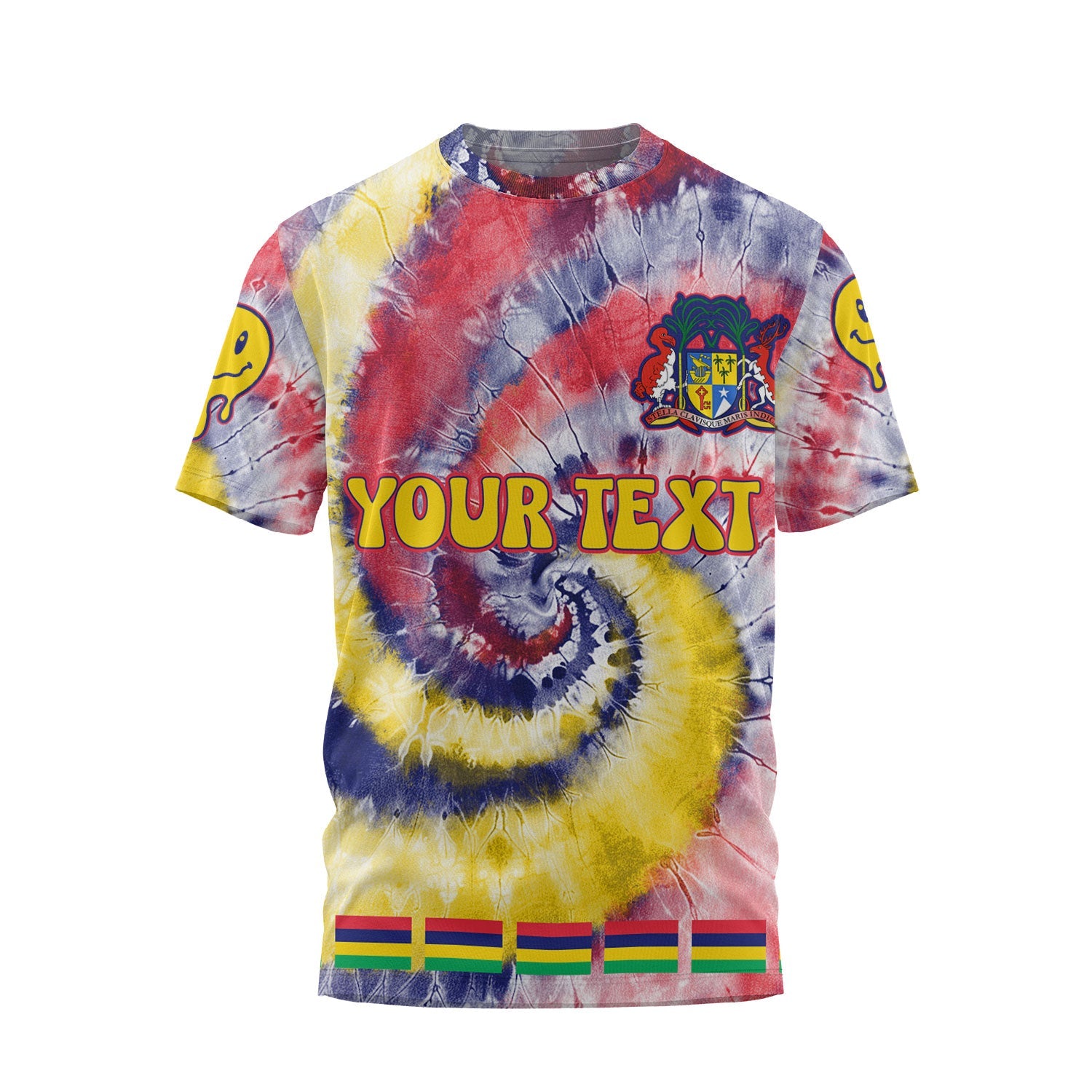 Mauritius T Shirt Custom Tie Dye Style 1