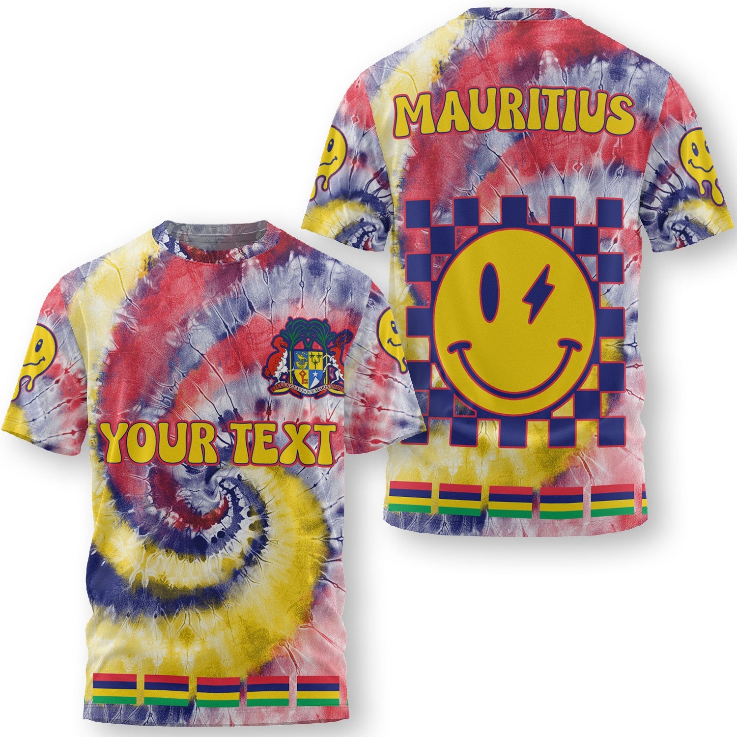 Mauritius T Shirt Custom Tie Dye Style 3