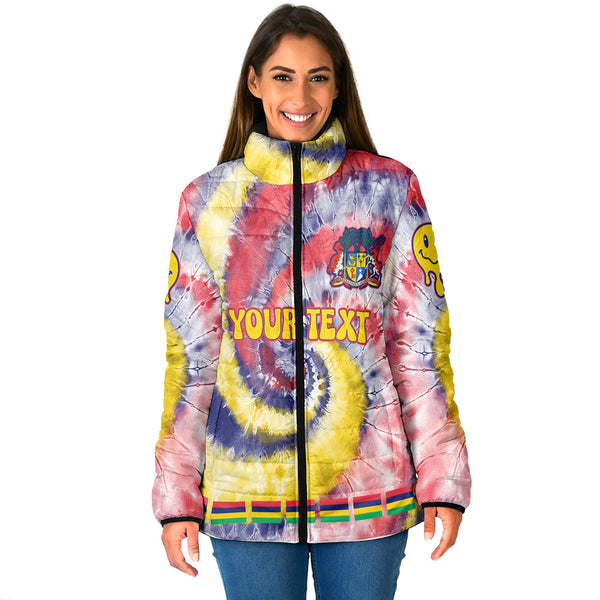 Mauritius Women Padded Jacket Custom Tie Dye Style 1