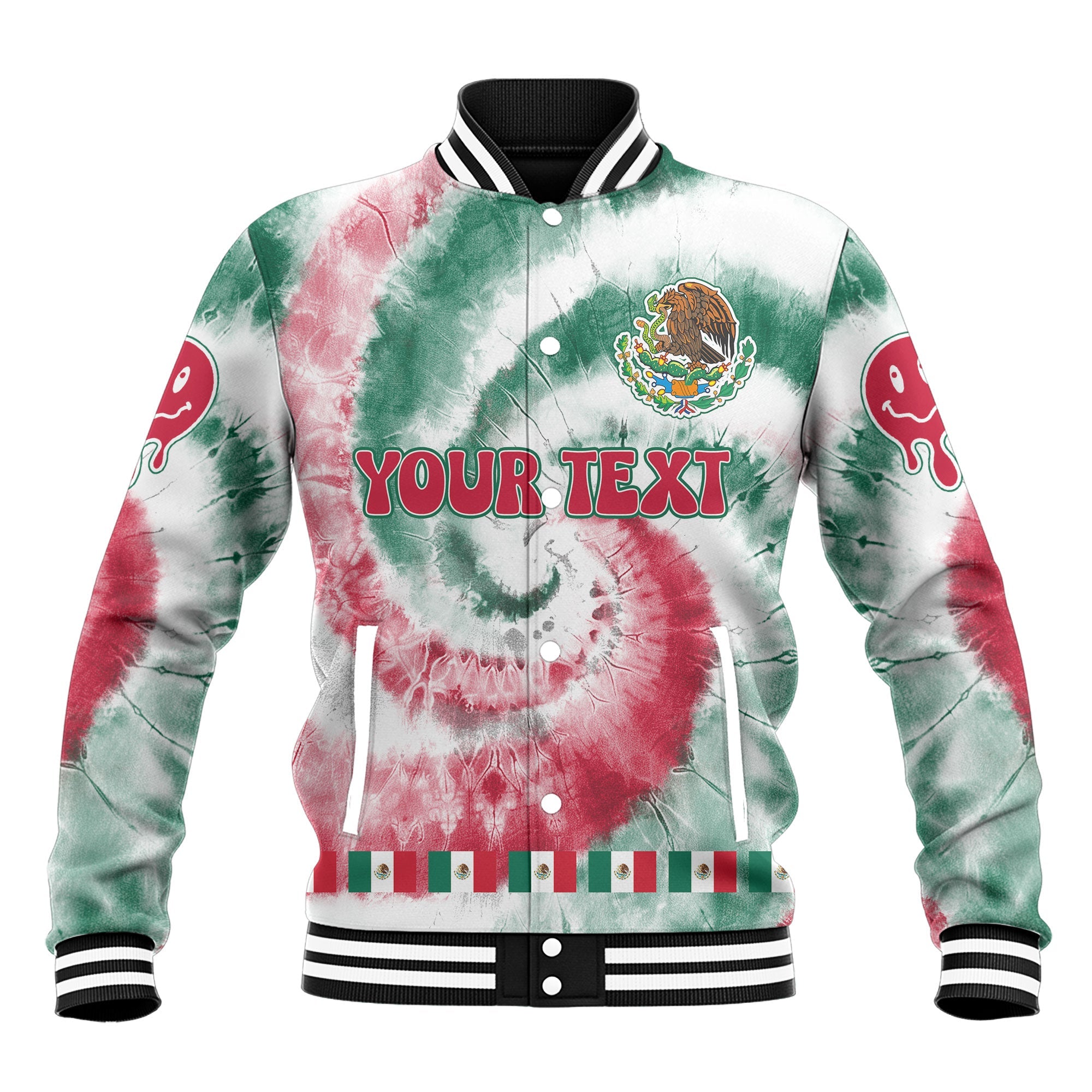 Mexico Baseball Jacket Custom Tie Dye Style 2