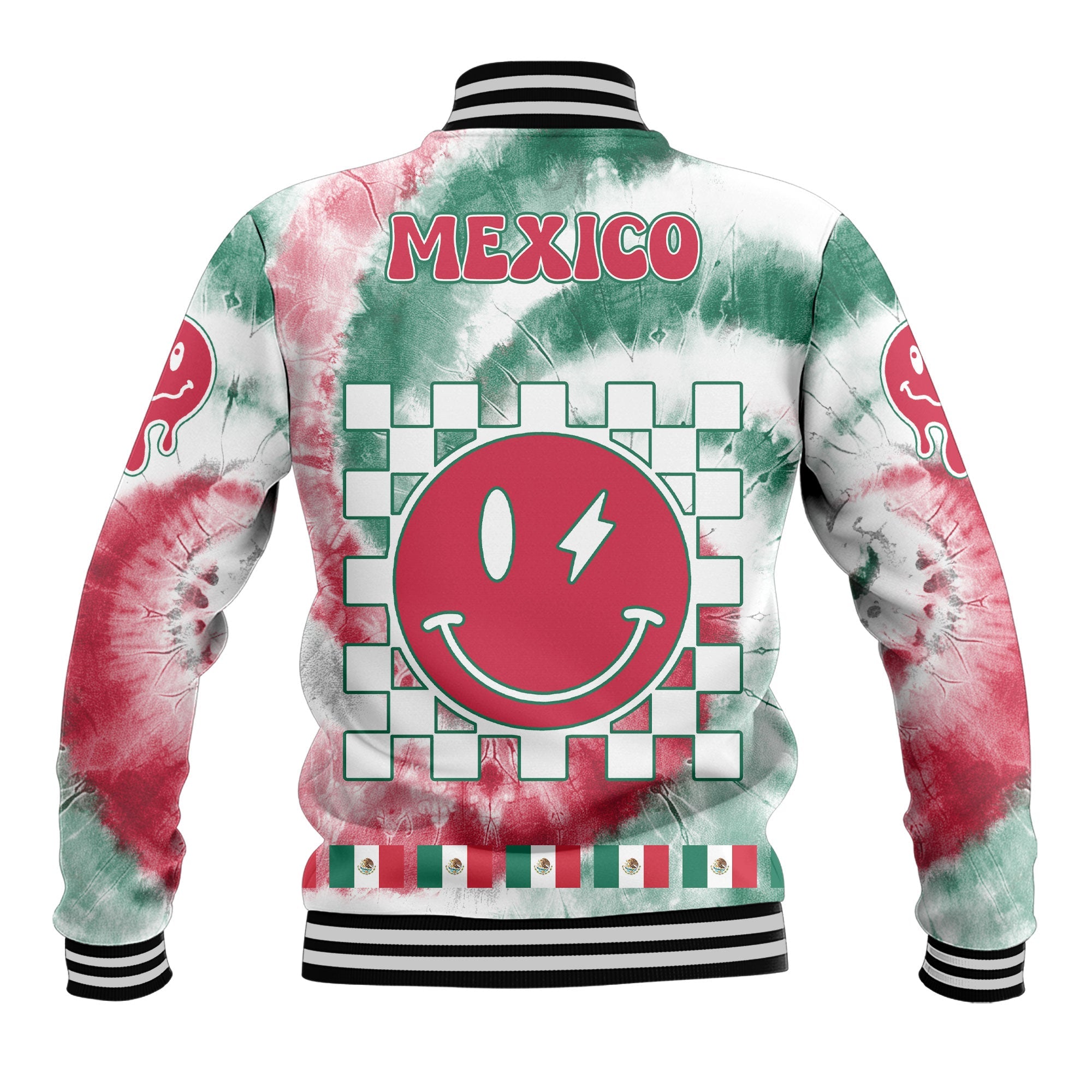 Mexico Baseball Jacket Custom Tie Dye Style 3