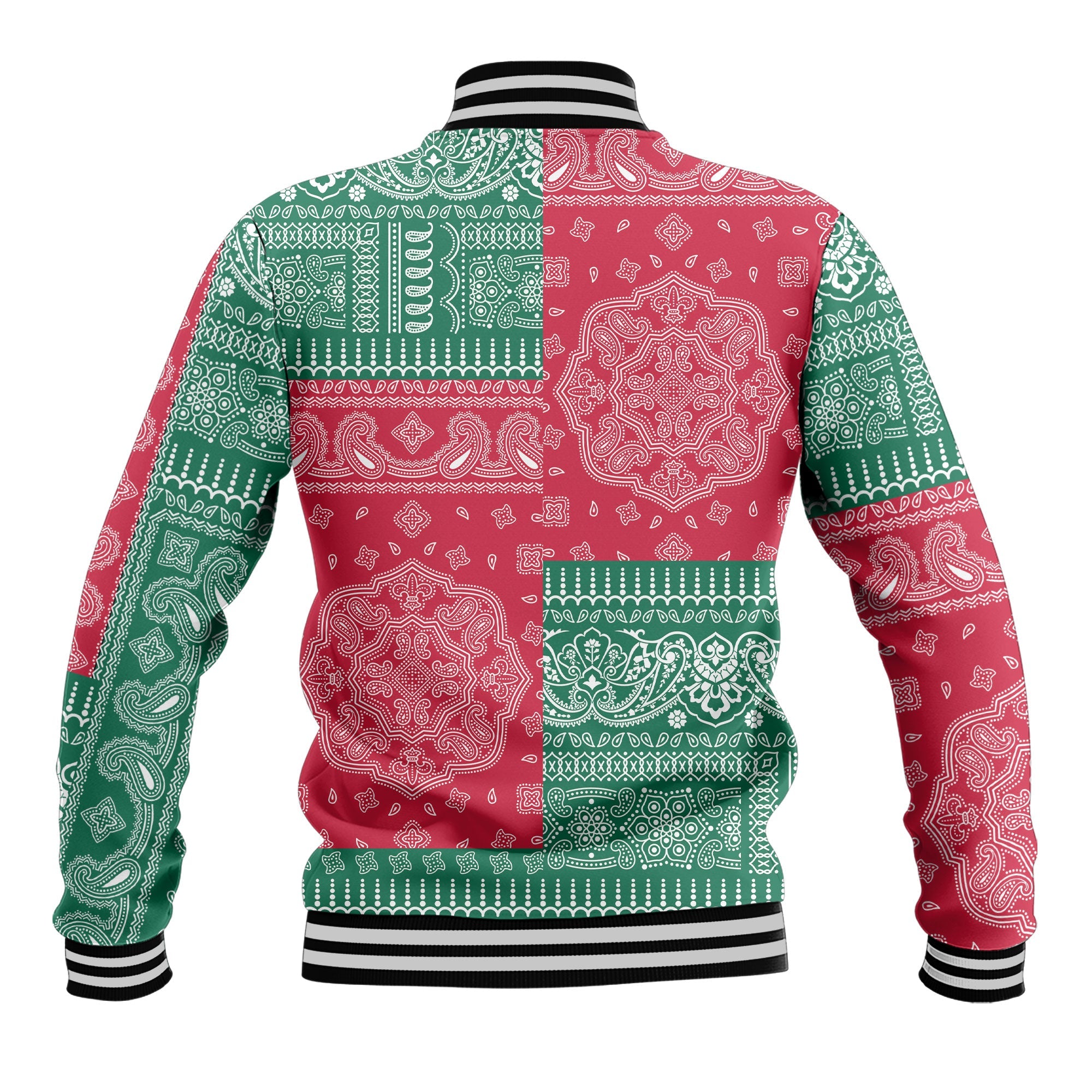 Mexico Baseball Jacket Flag And Paisley Basic Style 3