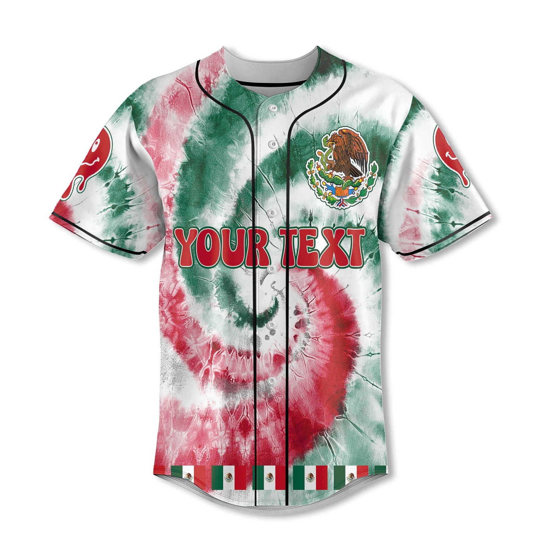 Mexico Baseball Jersey Custom Tie Dye Style 2