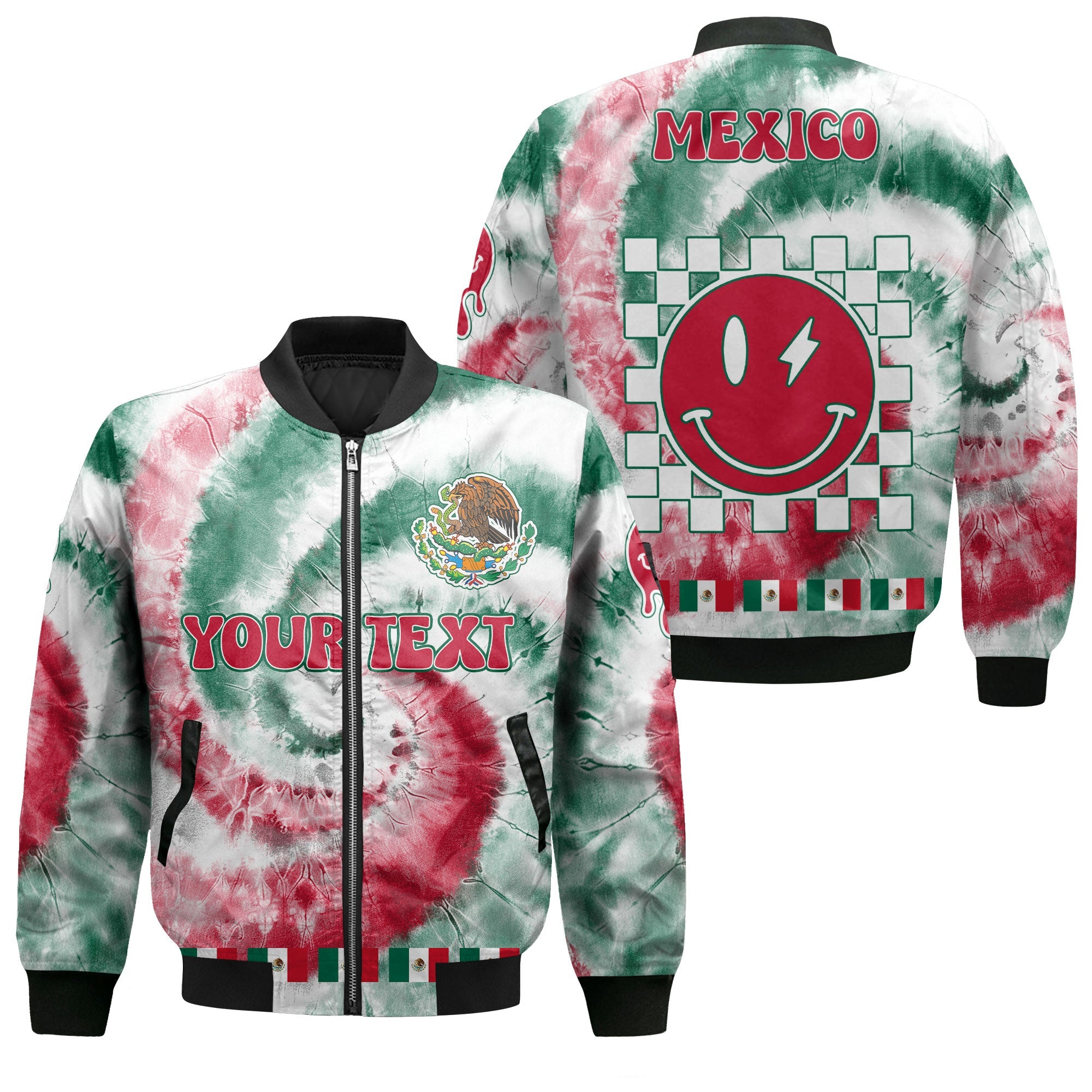 Mexico Bomber Jacket Custom Tie Dye Style 1