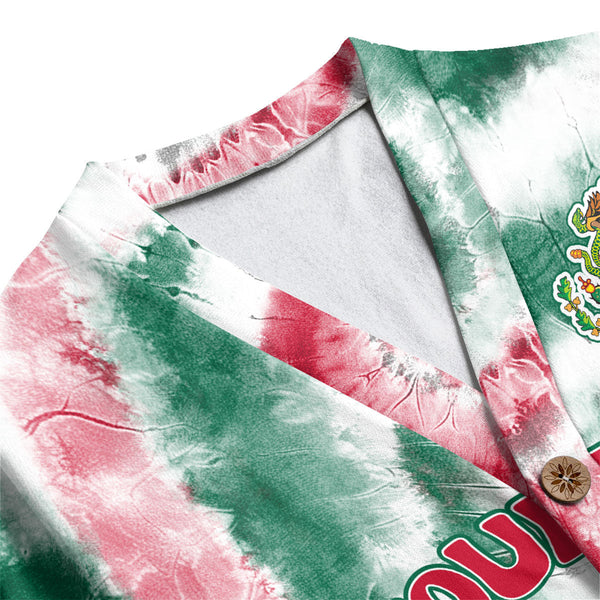 Mexico Fleece Cardigan Custom Tie Dye Style 1